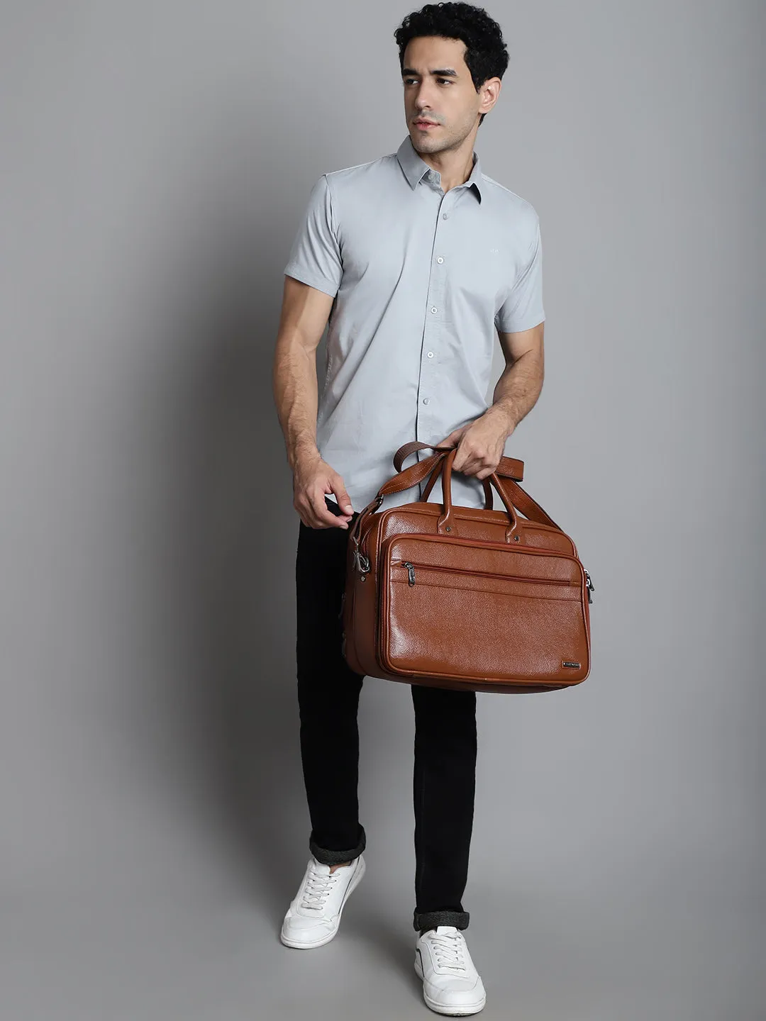 Tan Leather Portfolio Office / Laptop Bags ZP12103