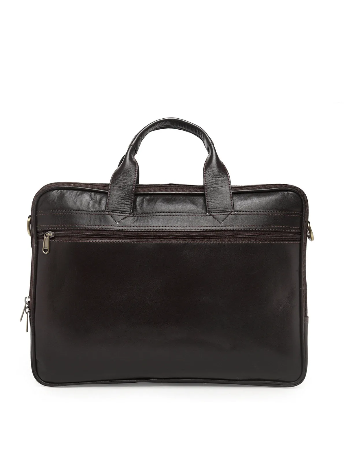 Teakwood Genuine Leather Laptop Bag - Brown