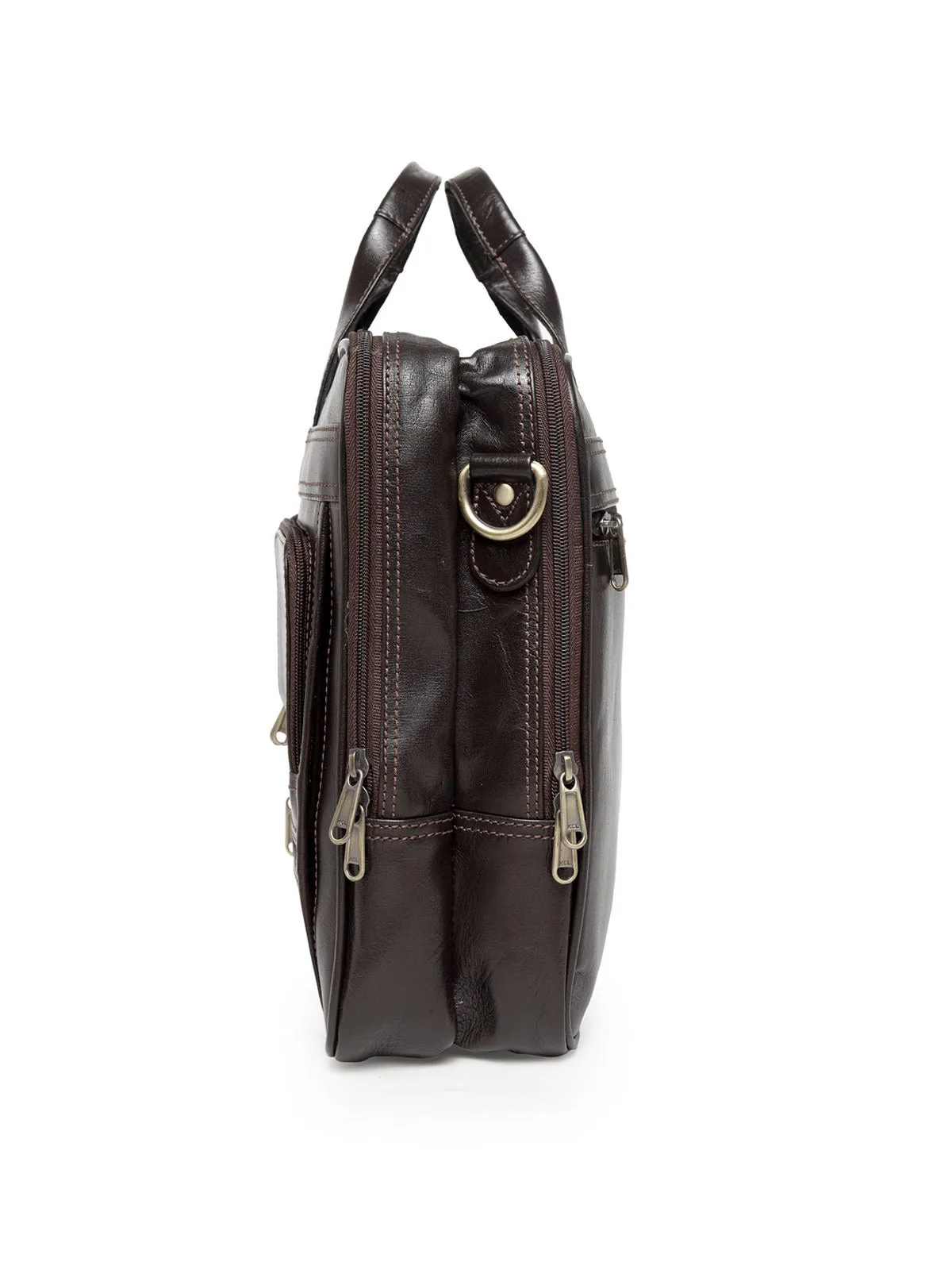 Teakwood Genuine Leather Laptop Bag - Brown