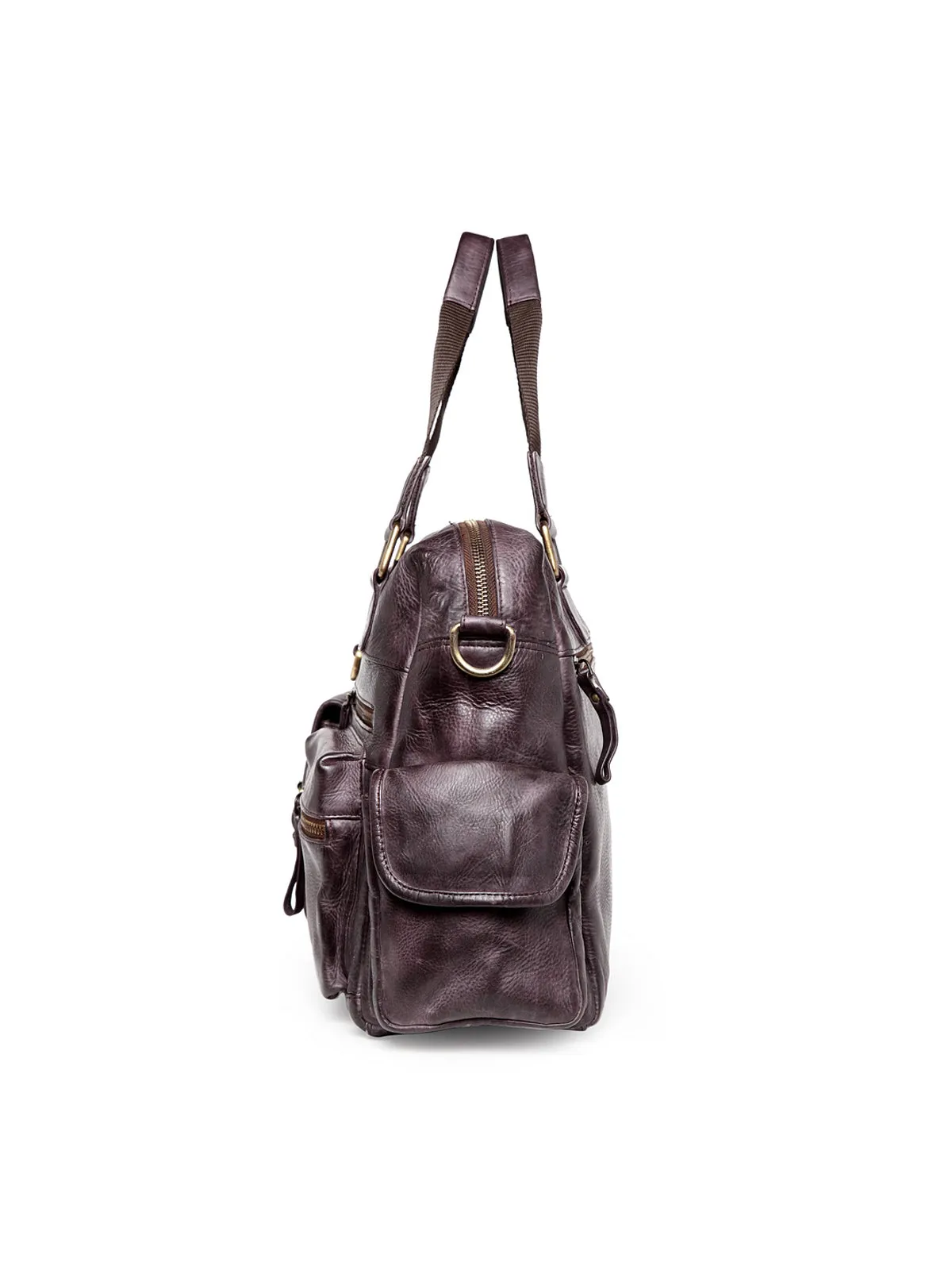 Teakwood Genuine Leather Laptop Bag - Brown