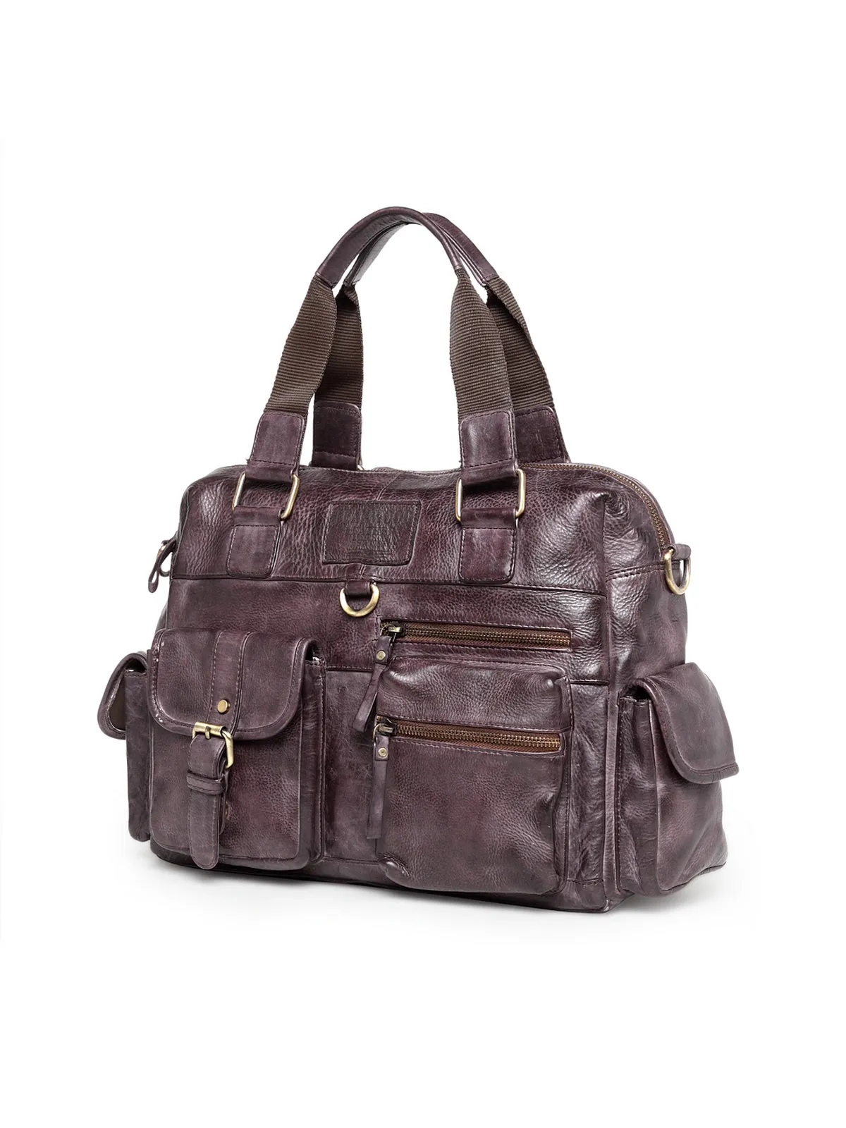 Teakwood Genuine Leather Laptop Bag - Brown