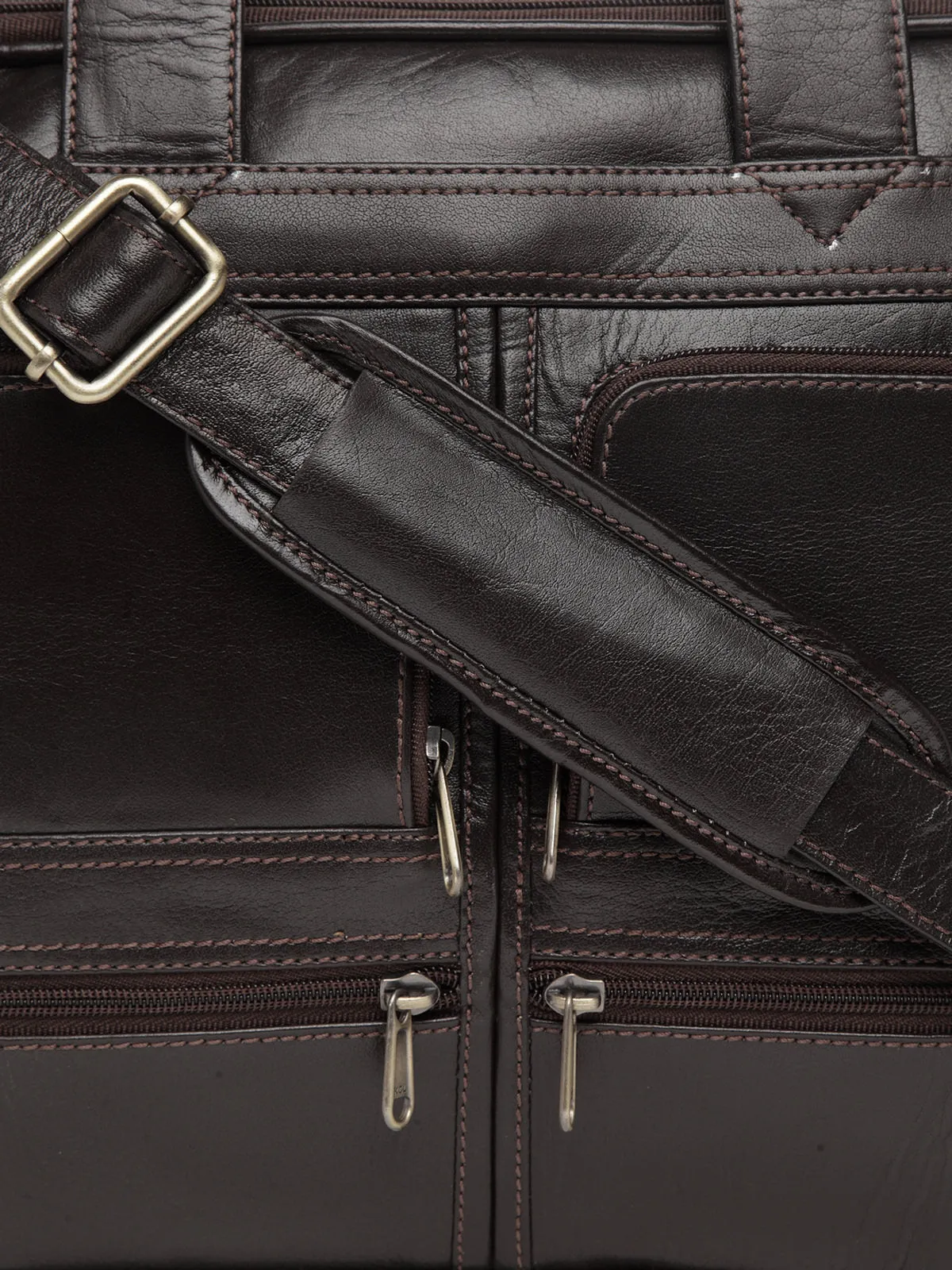 Teakwood Genuine Leather Laptop Bag - Brown