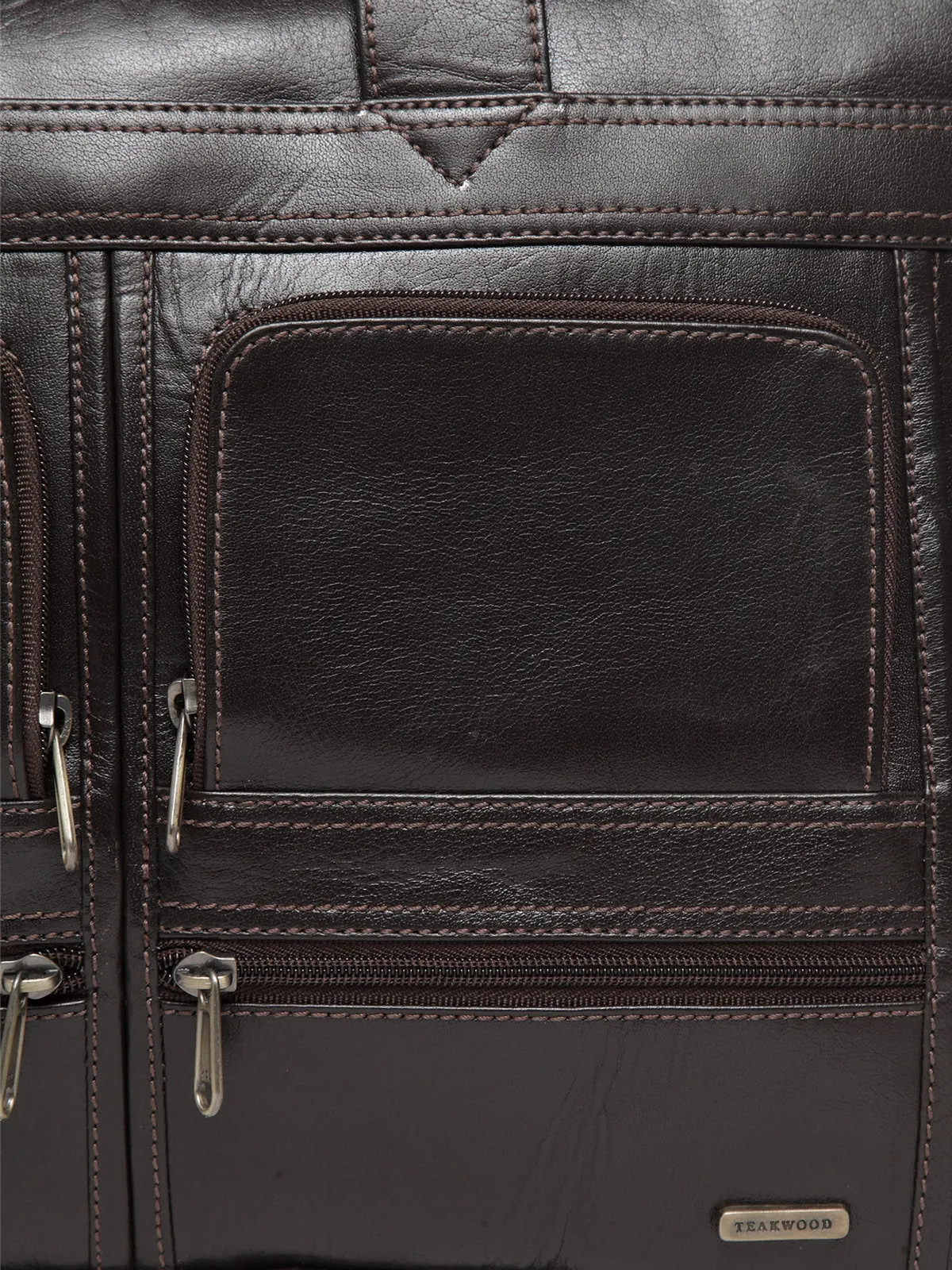 Teakwood Genuine Leather Laptop Bag - Brown