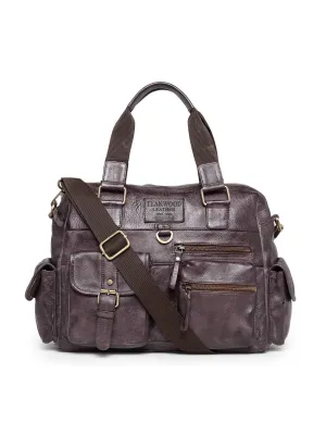 Teakwood Genuine Leather Laptop Bag - Brown