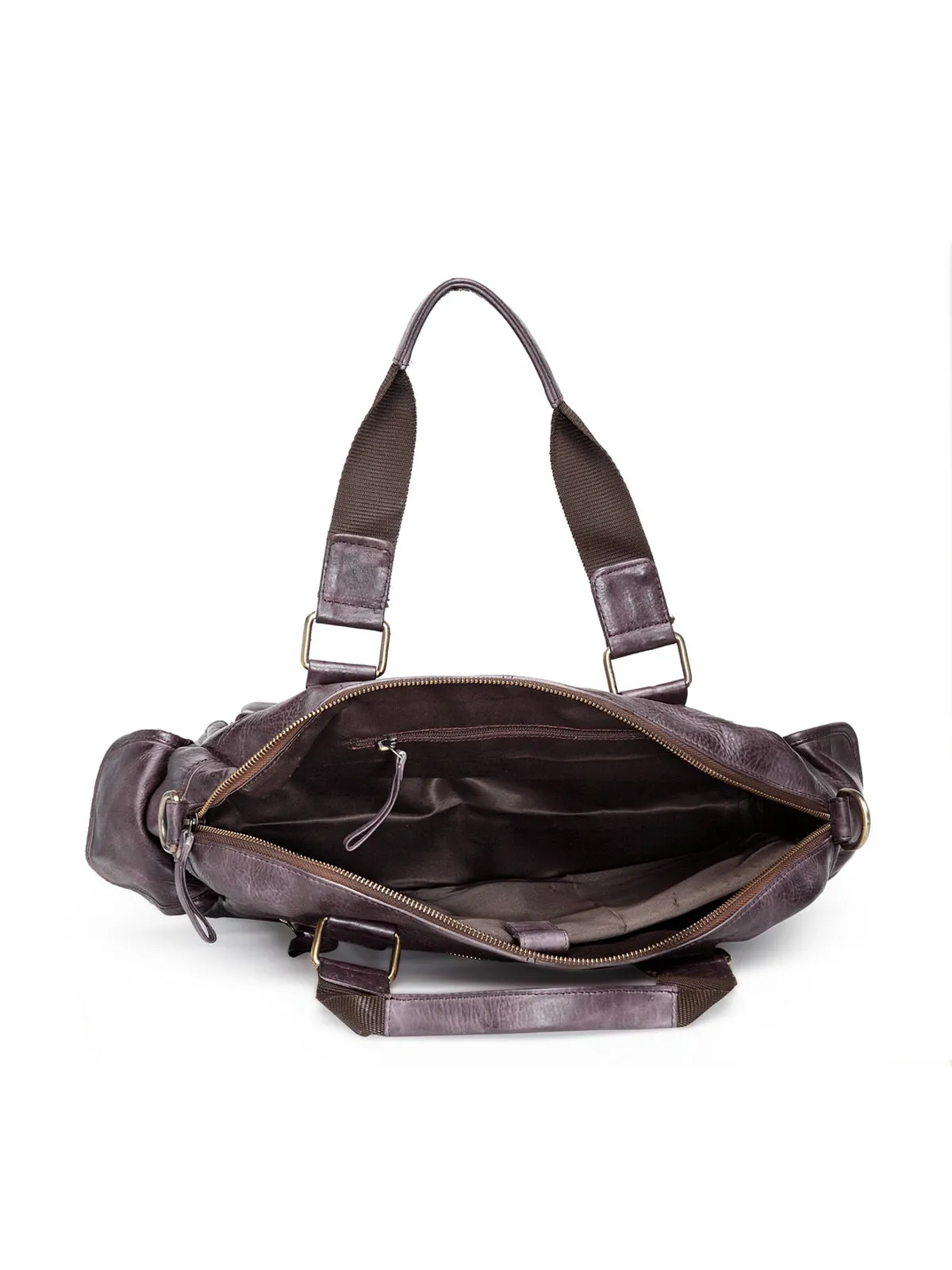Teakwood Genuine Leather Laptop Bag - Brown