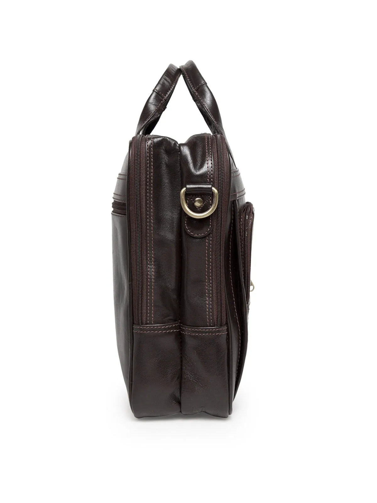 Teakwood Genuine Leather Laptop Bag - Brown