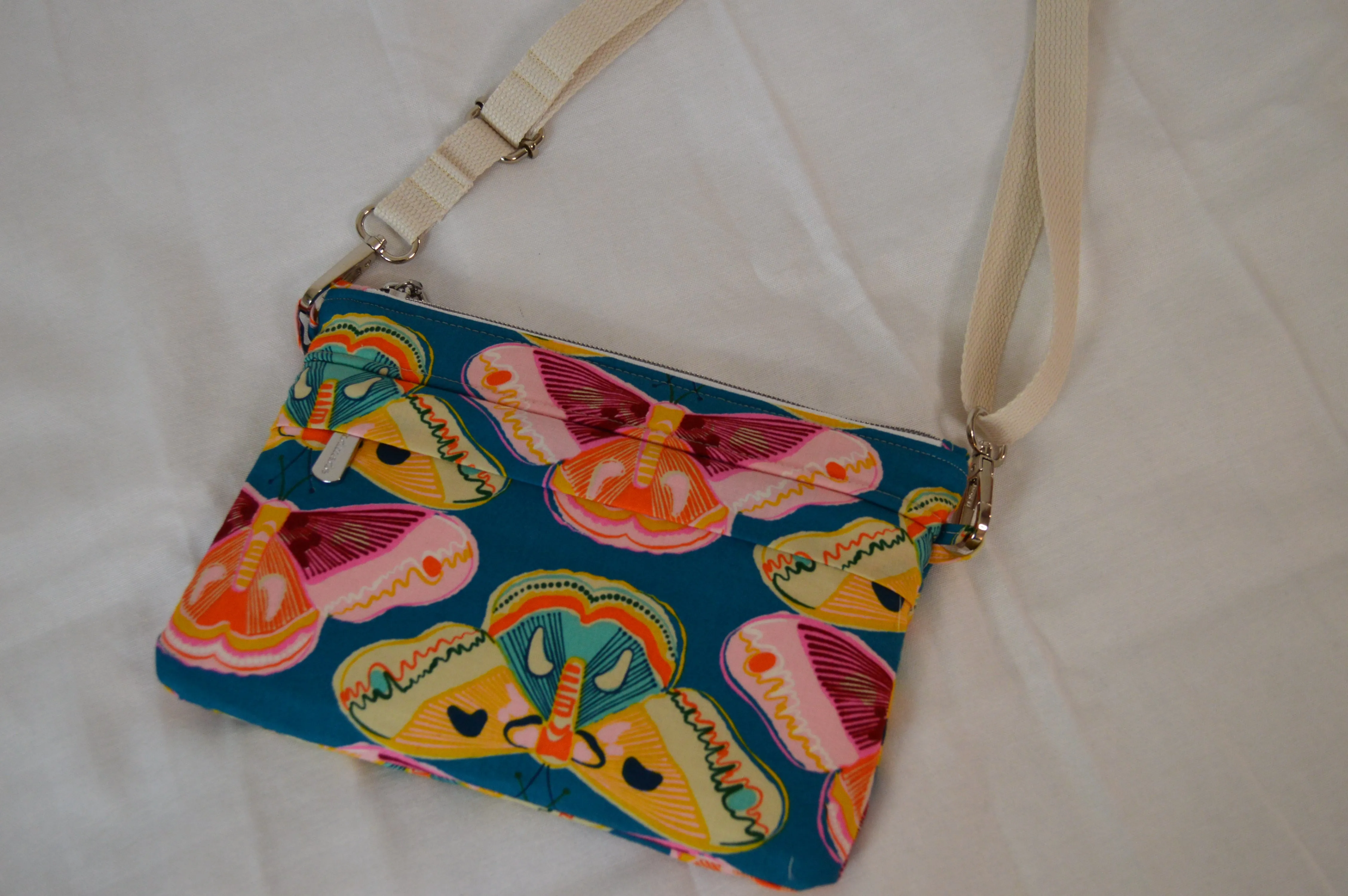 Teal Moth Crossbody Bag