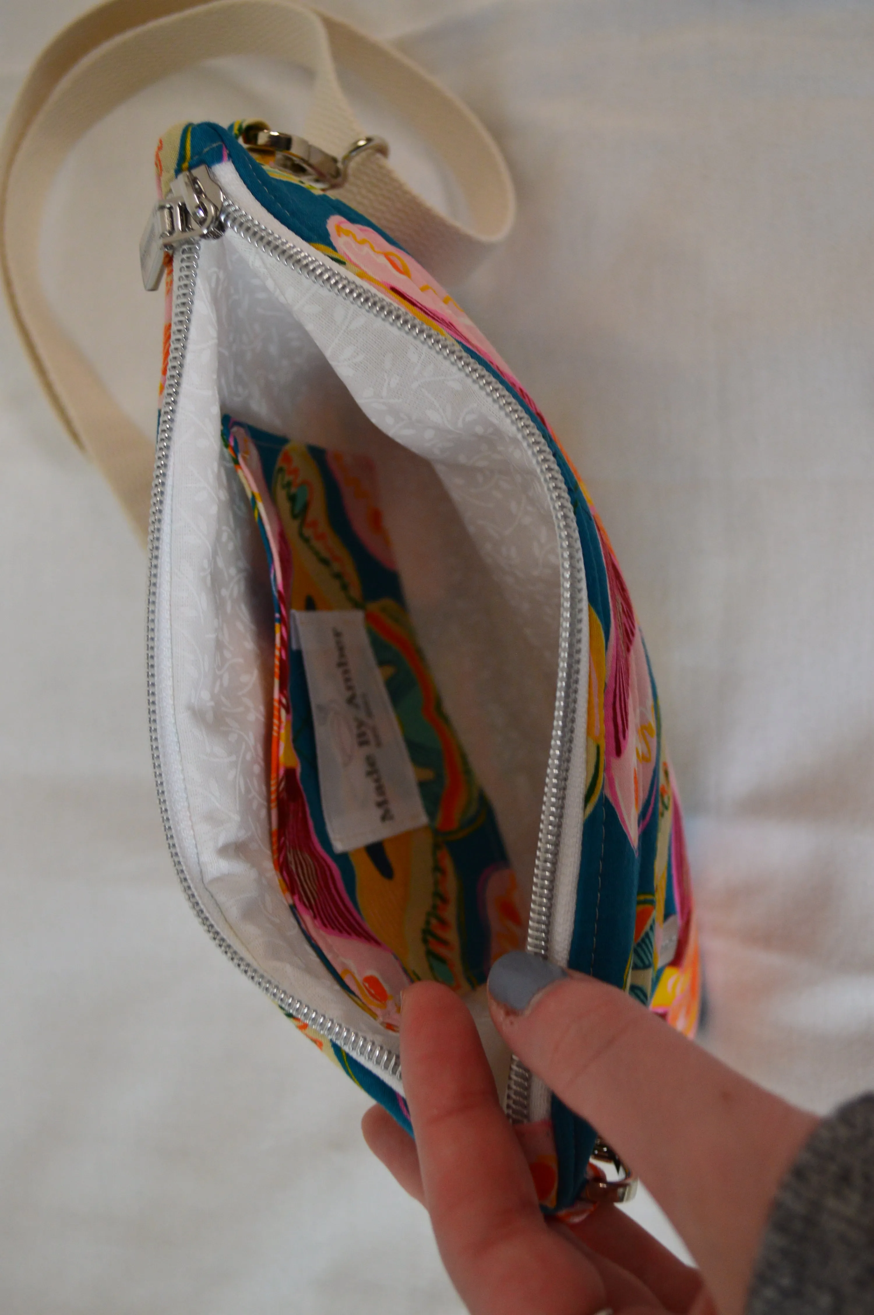 Teal Moth Crossbody Bag