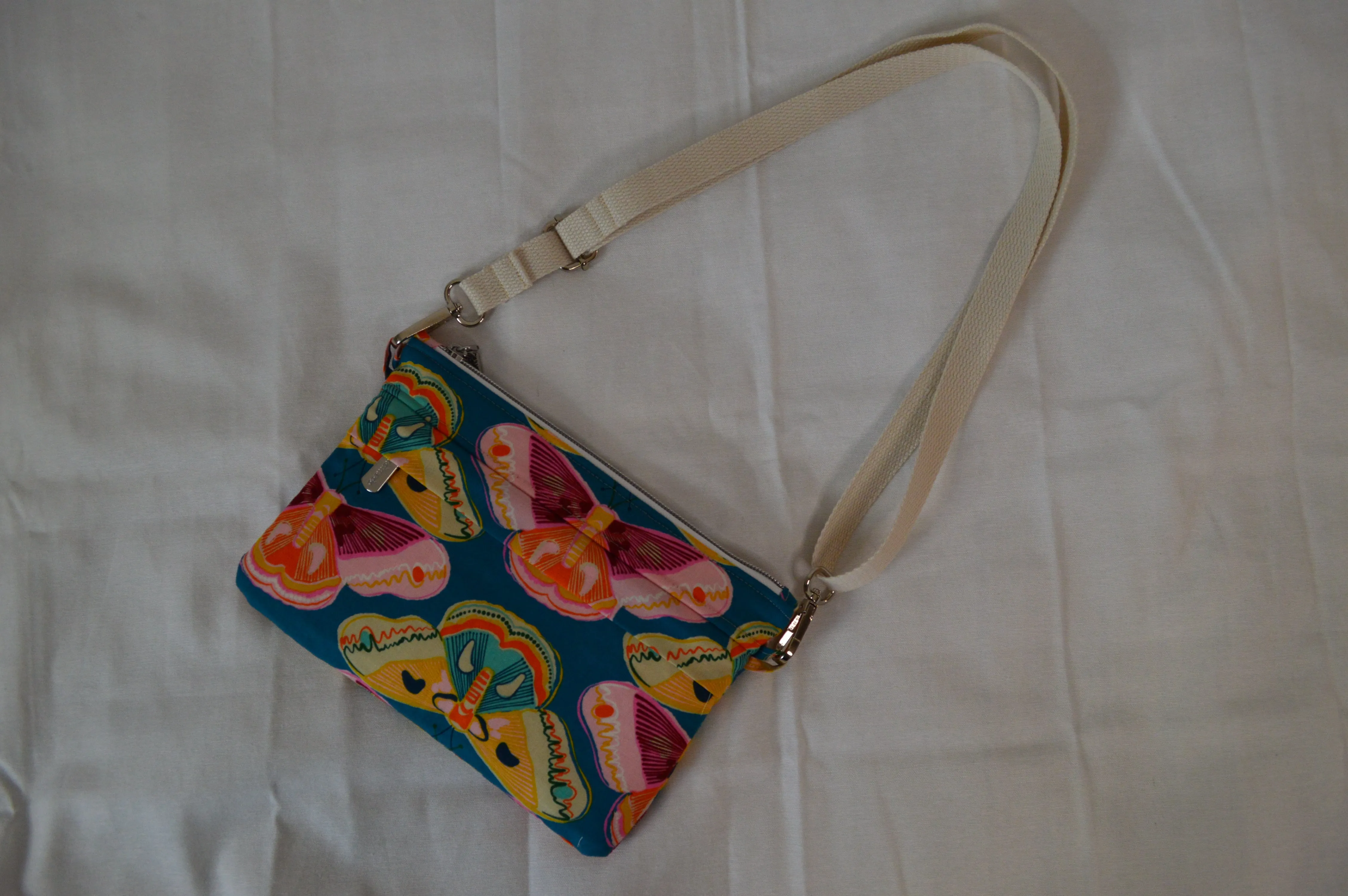Teal Moth Crossbody Bag