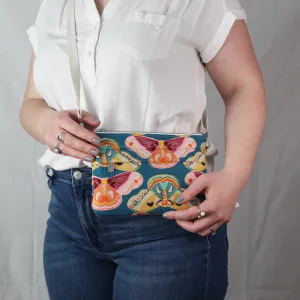 Teal Moth Crossbody Bag