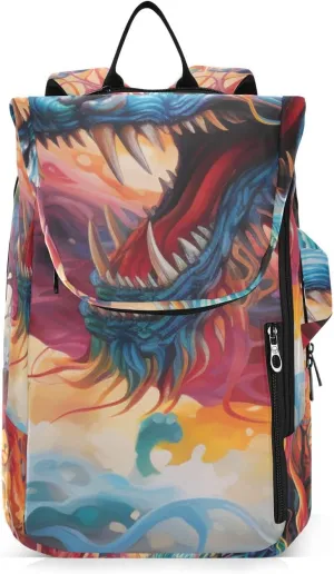 Tennis Bag Tennis Backpack for Women Men, Tennis Bag Holds 2 Rackets, Pickleball Paddles Balls, Badminton Squash, Chinese Dragon (1) (1)