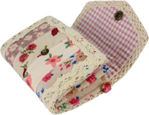 THE ARTISAN'S WHISPER Floral Fabric Wallet, Vintage Envelope Wallet, Women Wallet, Handmade Patchwork Quilted Wallet, Gift For Her, 100% Handmade Cash Wallet, Floral Card Case Wallet (Pink)