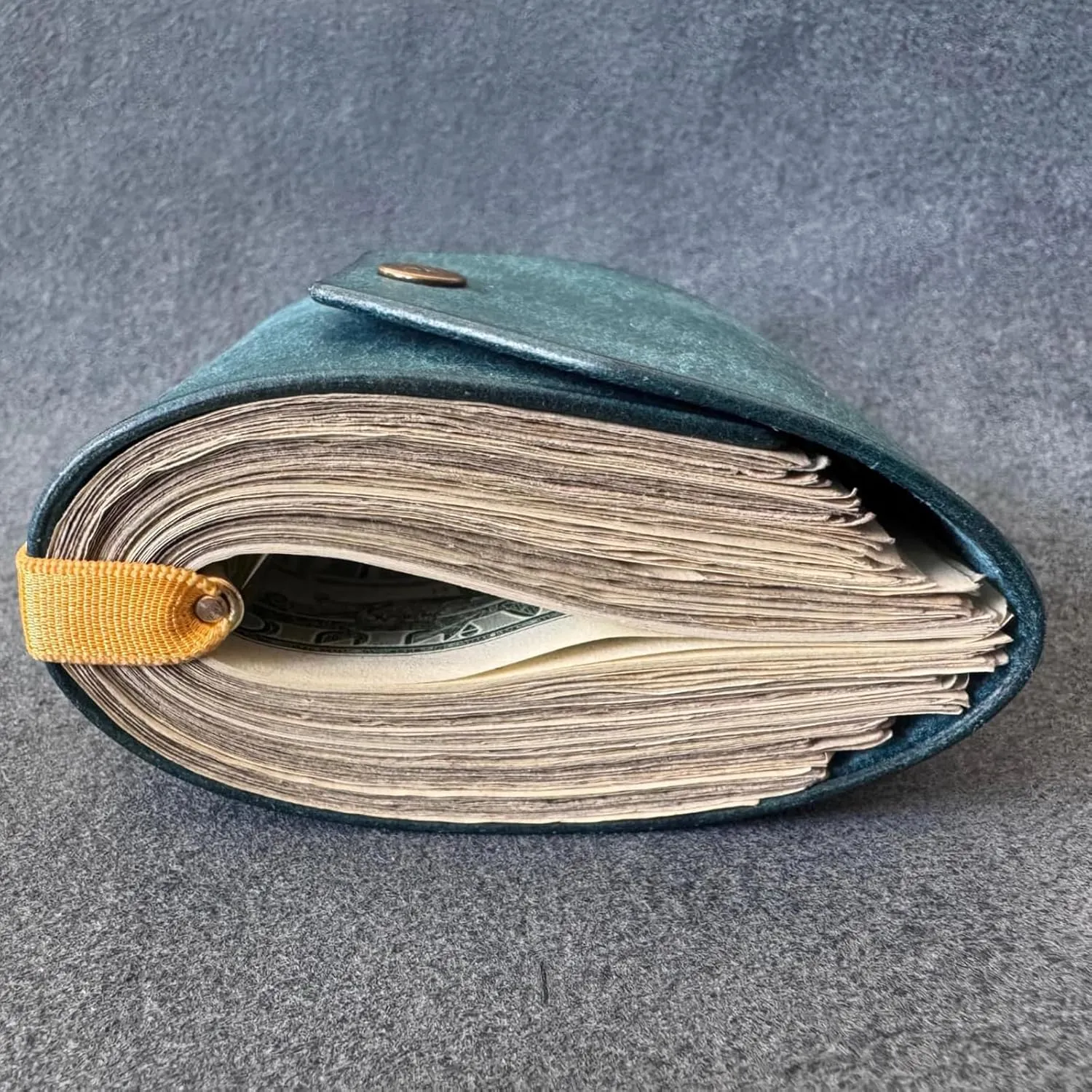 The Cash Wrap Wallet, Fast Cash Access Money Holder for Cash, Handy Purse Bands with Magnetic Clasp, Small Compact Luxury Pocket Wallet 1 to 99 bills (Grey)