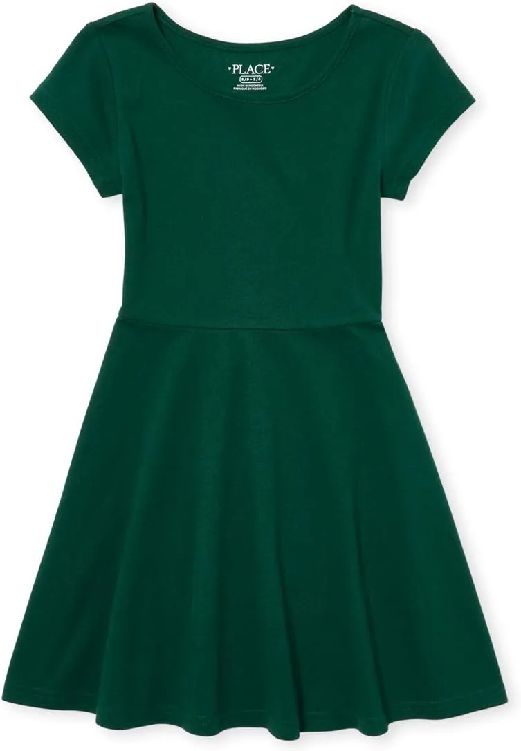 The Children'S Place Girls Short Sleeve Basic Skater Dress
