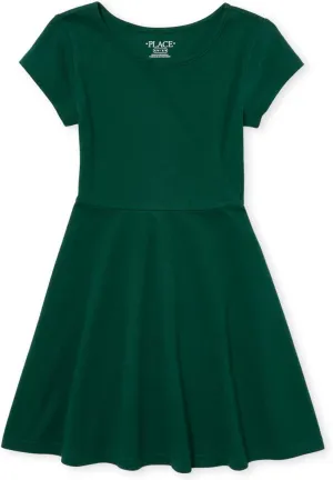 The Children'S Place Girls Short Sleeve Basic Skater Dress