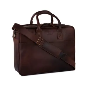 The Warwickshire Real Leather Crazy Horse Laptop Bag