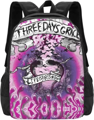 Three Rock Days Band Grace Laptop Backpack Large Travel Bags Unisex Adult Gym Bags Casual Daypack for Workout Beautiful Business Backpack Classic Notebook Bag for Man