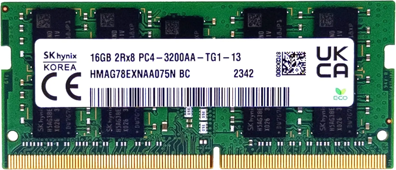 Timetec Hynix Original 16GB DDR4 3200MHz PC4-25600 Unbuffered ECC 1.2V CL22 260 Pin SODIMM Server Memory RAM Module Upgrade