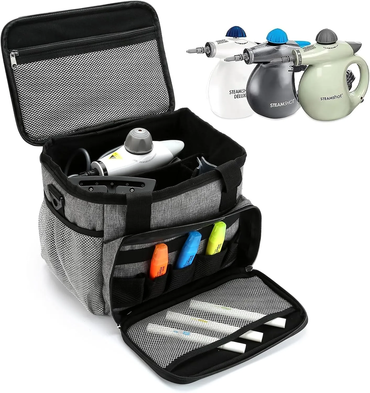 TMEOIIPY Storage Bag Compatible with Bissell SteamShot Hard Surface Steam Cleaner 39N7V/39N7A, Handheld Steam Cleaner and Attachments Organizer, Ideal Carrying Case for Steam Shot(Bag Only)