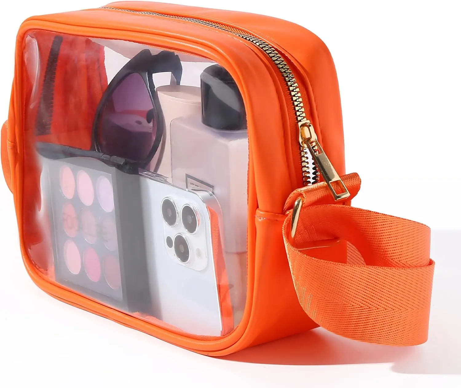 TOBVZOO Clear Purse Crossbody Bag Stadium Approved, Transparent Bag with Adjustable Strap for Concerts Sports Events