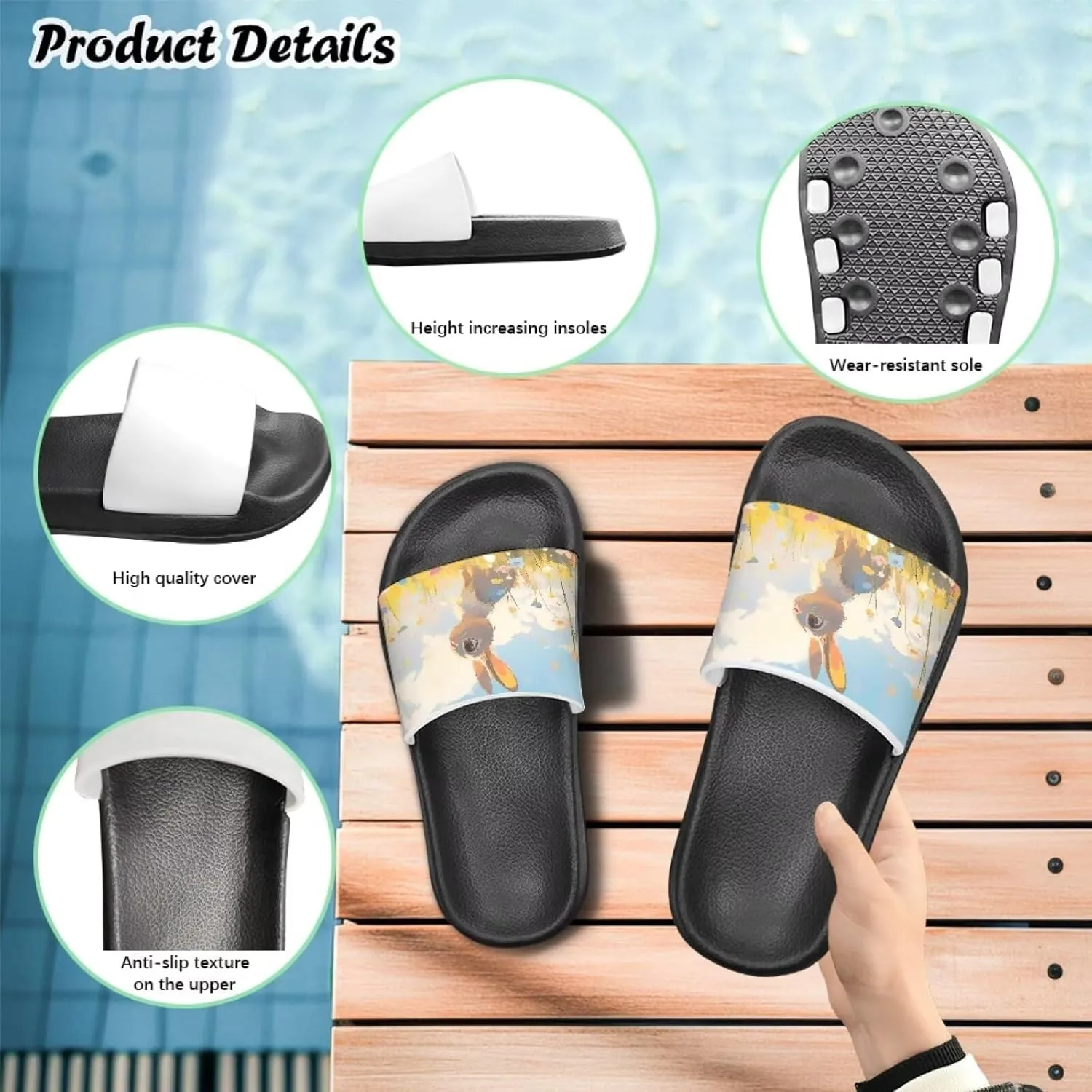 Toddler Active Boys Slides Comfortable Slip-On Kids Sandals Unisex Slides for Indoor and Outdoor Sporty Slides Beach Pool