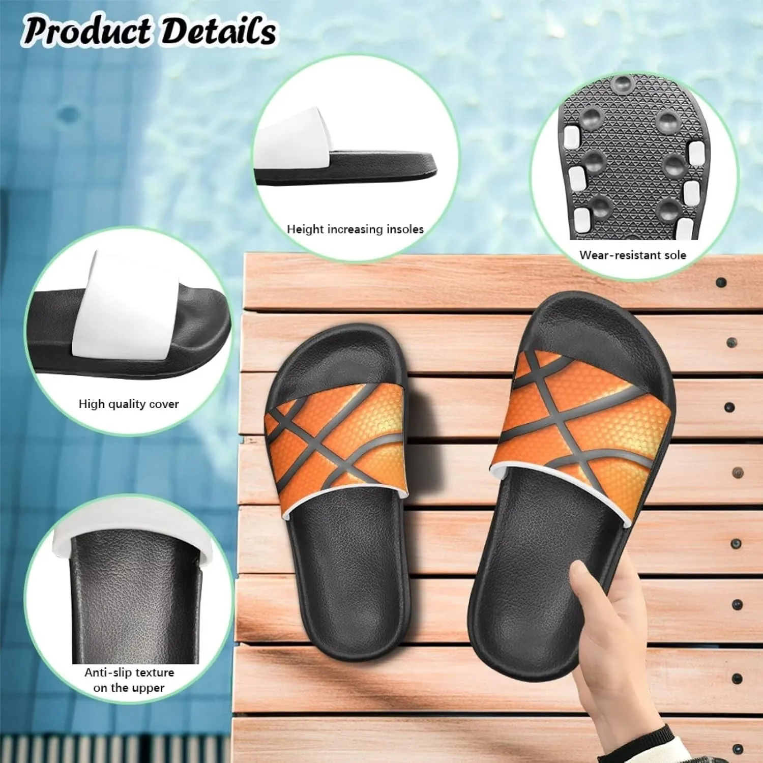 Toddler Active Boys Slides Comfortable Slip-On Kids Sandals Unisex Slides for Indoor and Outdoor Sporty Slides Beach Pool