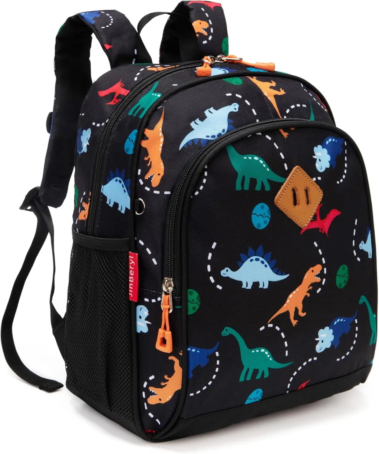 Toddler Backpack for Boys, 12 Inch Kids Dinosaur Backpack for Preschool or Kindergarten, Black