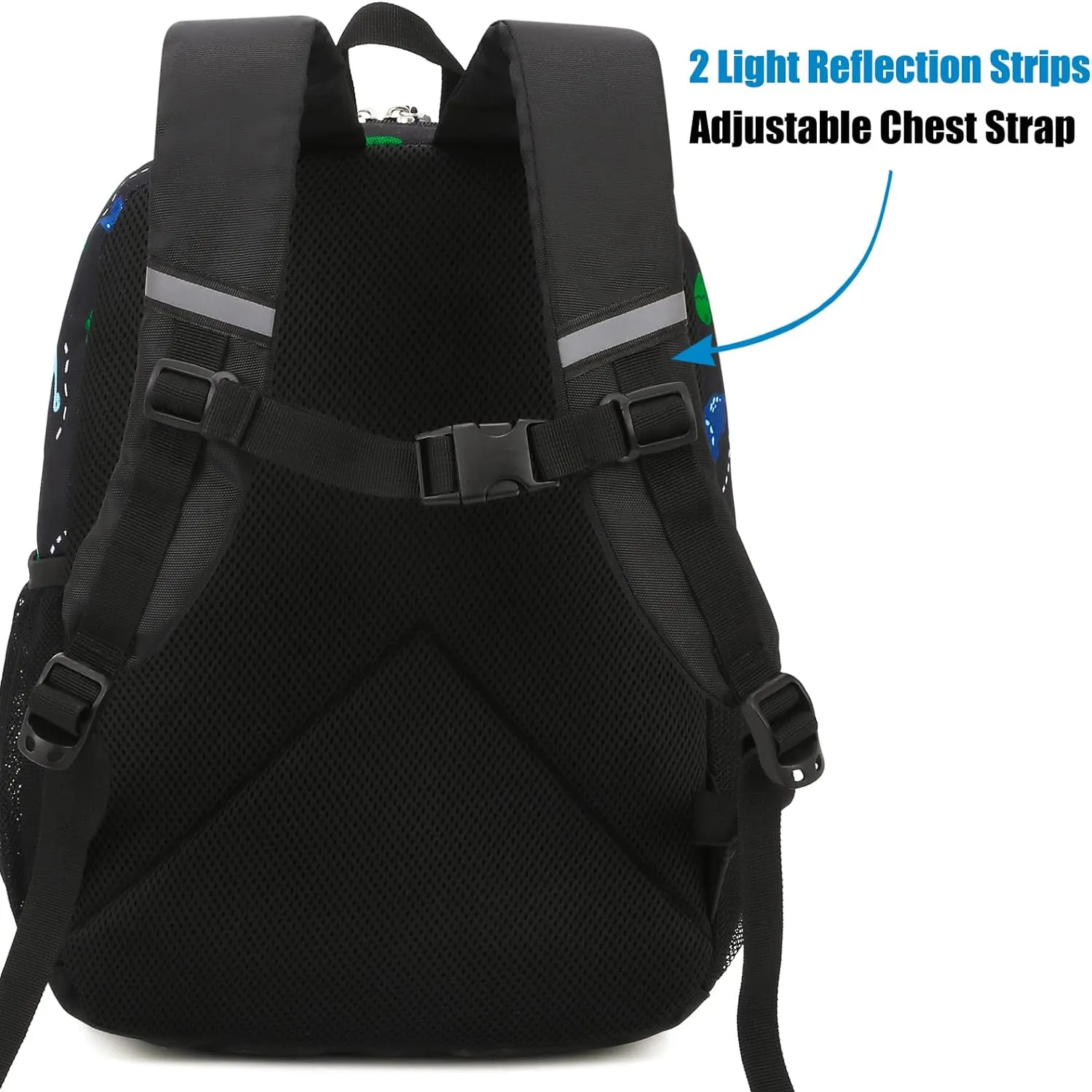 Toddler Backpack for Boys, 12 Inch Kids Dinosaur Backpack for Preschool or Kindergarten, Black