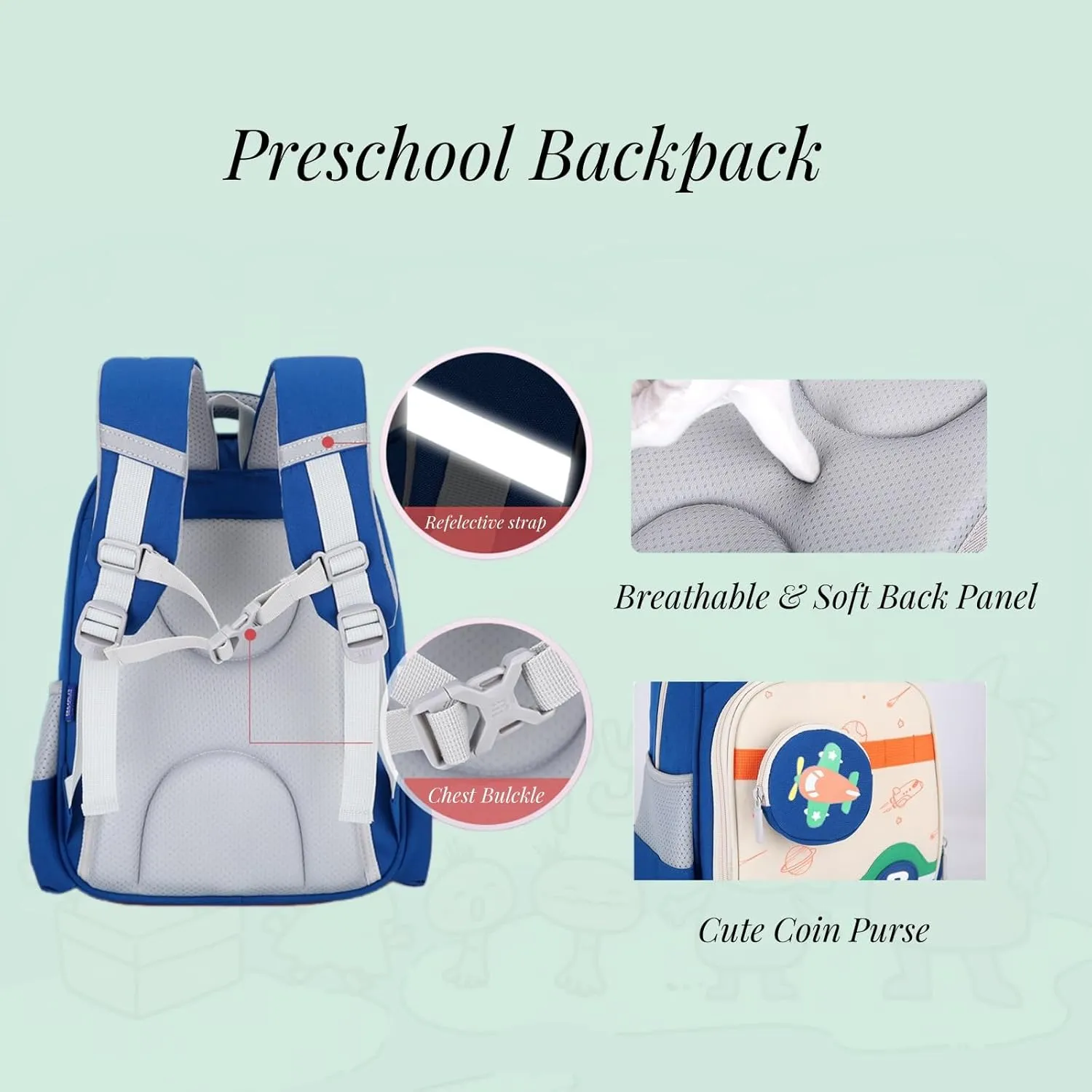 Toddler backpack for Kids 3-5, Kindergarten Girls Boys Backpack, Preschool Cute Backpack
