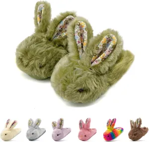 Toddler Bunny Slippers, Cute Soft Plush Anti-Slip House Kids Rabbit Warm Winter Slippers for Indoor Outdoor