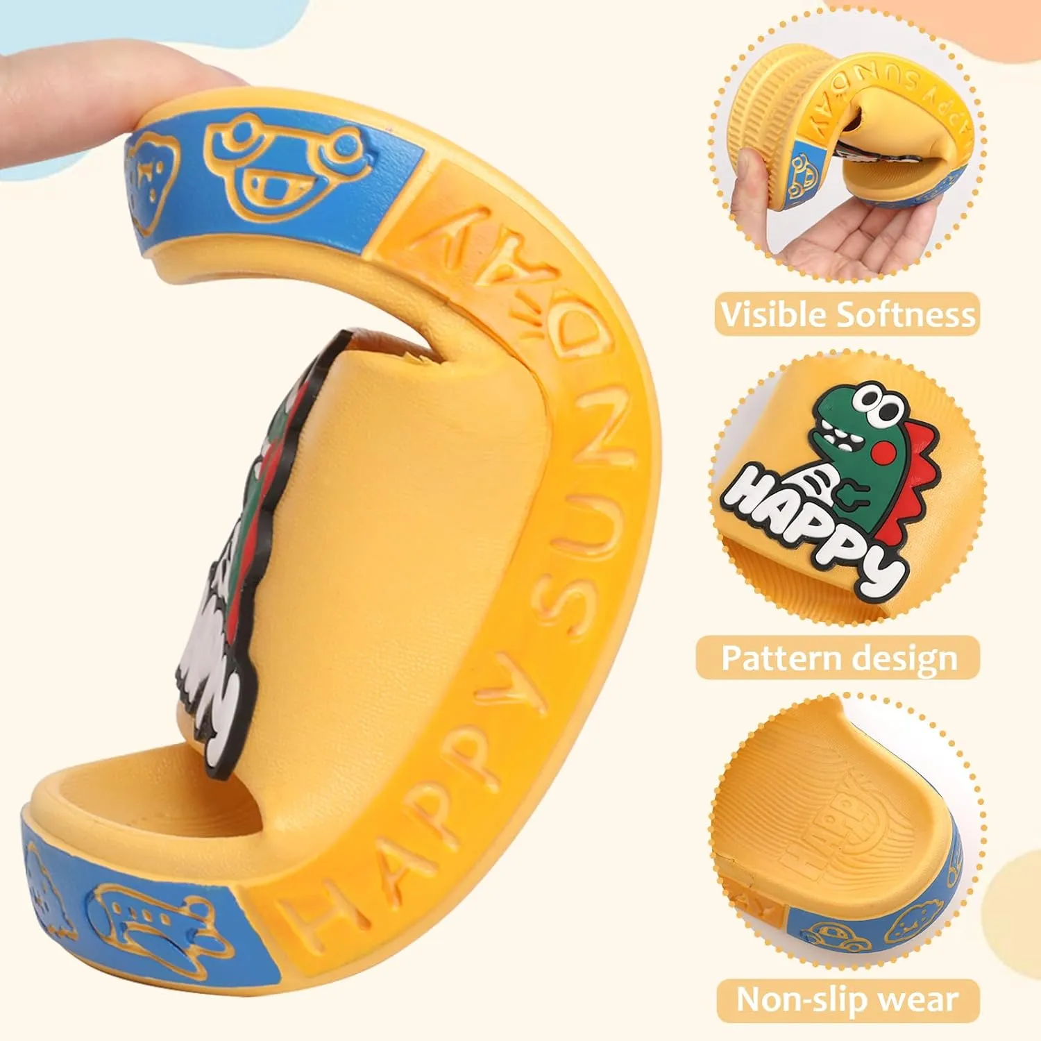 Toddler Little Kids Slides Sandals Girls Boys Cloud Slides Animal Quick Dry Beach Slides Pool Shower Flip Flops Slippers Cute Cartoon Summer Outdoor Shoes