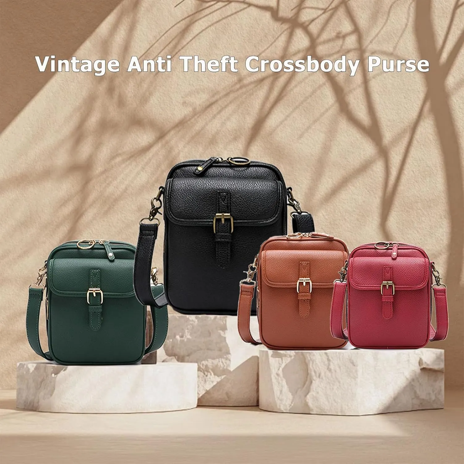 Tojoyride Crossbody Bag, Urvashi Crossbody Bag, Vintage Anti-Theft Crossbody Purse with Built in Wallet, Lightweight & Trendy