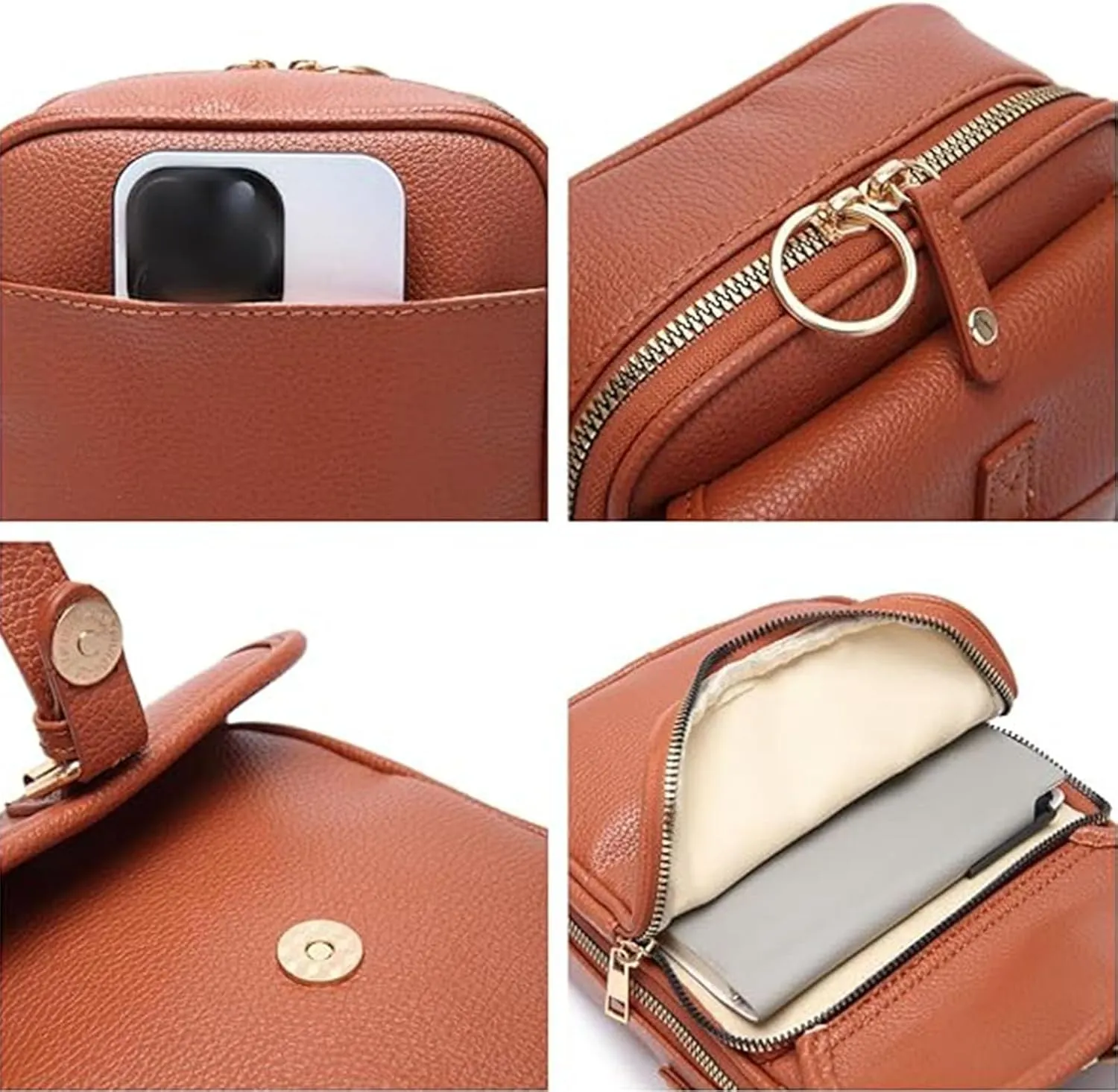 Tojoyride Crossbody Bag, Urvashi Crossbody Bag, Vintage Anti-Theft Crossbody Purse with Built in Wallet, Lightweight & Trendy