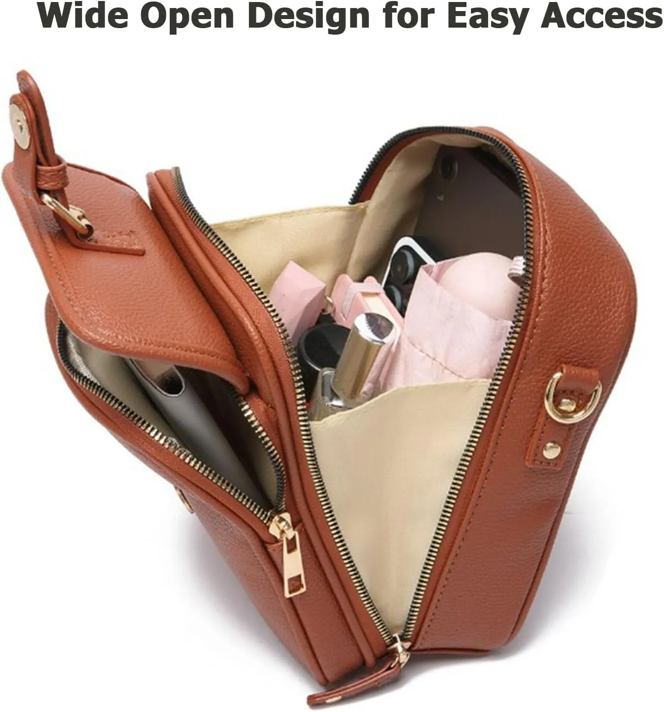 Tojoyride Crossbody Bag, Urvashi Crossbody Bag, Vintage Anti-Theft Crossbody Purse with Built in Wallet, Lightweight & Trendy