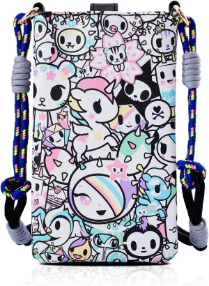 Tokidoki Unicorno Small Crossbody Purse for Women,Mini Soft Leather Cellphone Bags Kawaii Wallet with Crossbody Strap