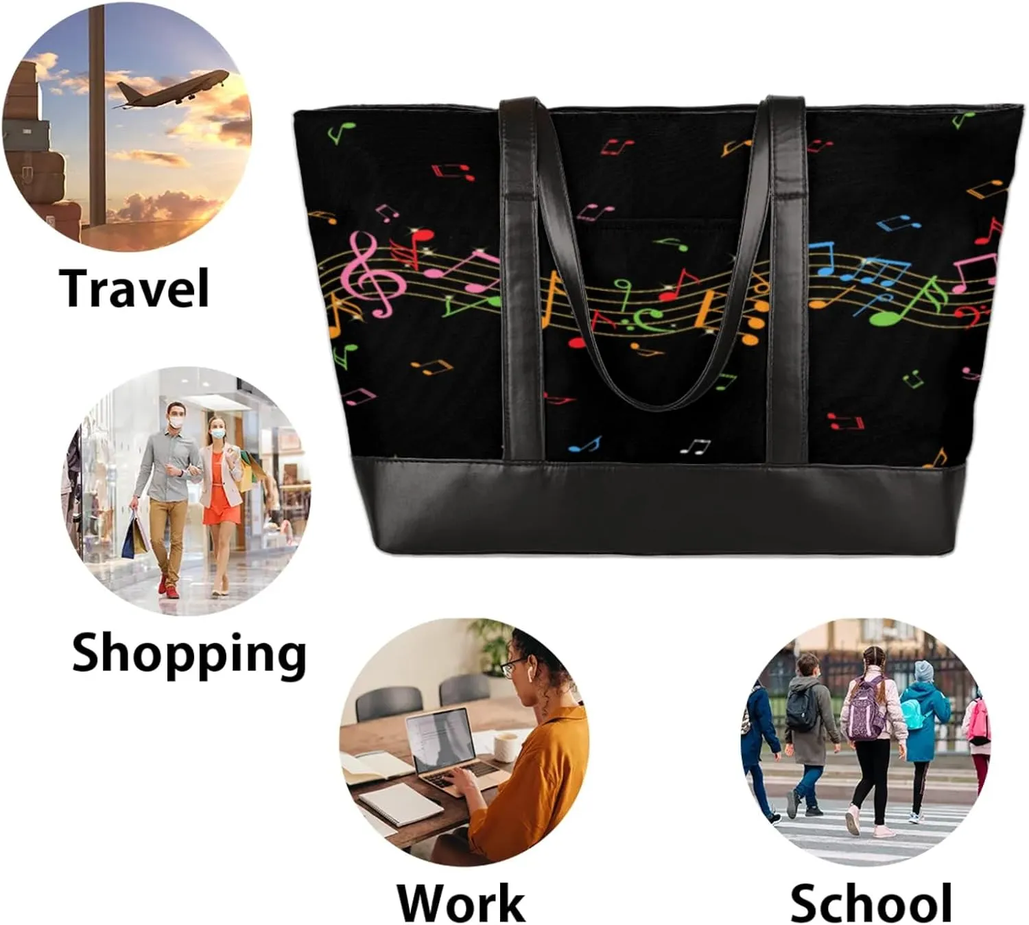 Tote Bag for Women with Zipper, Laptop Tote Bags Laptop Sleeve Case Shoulder Bag Messenger Bags