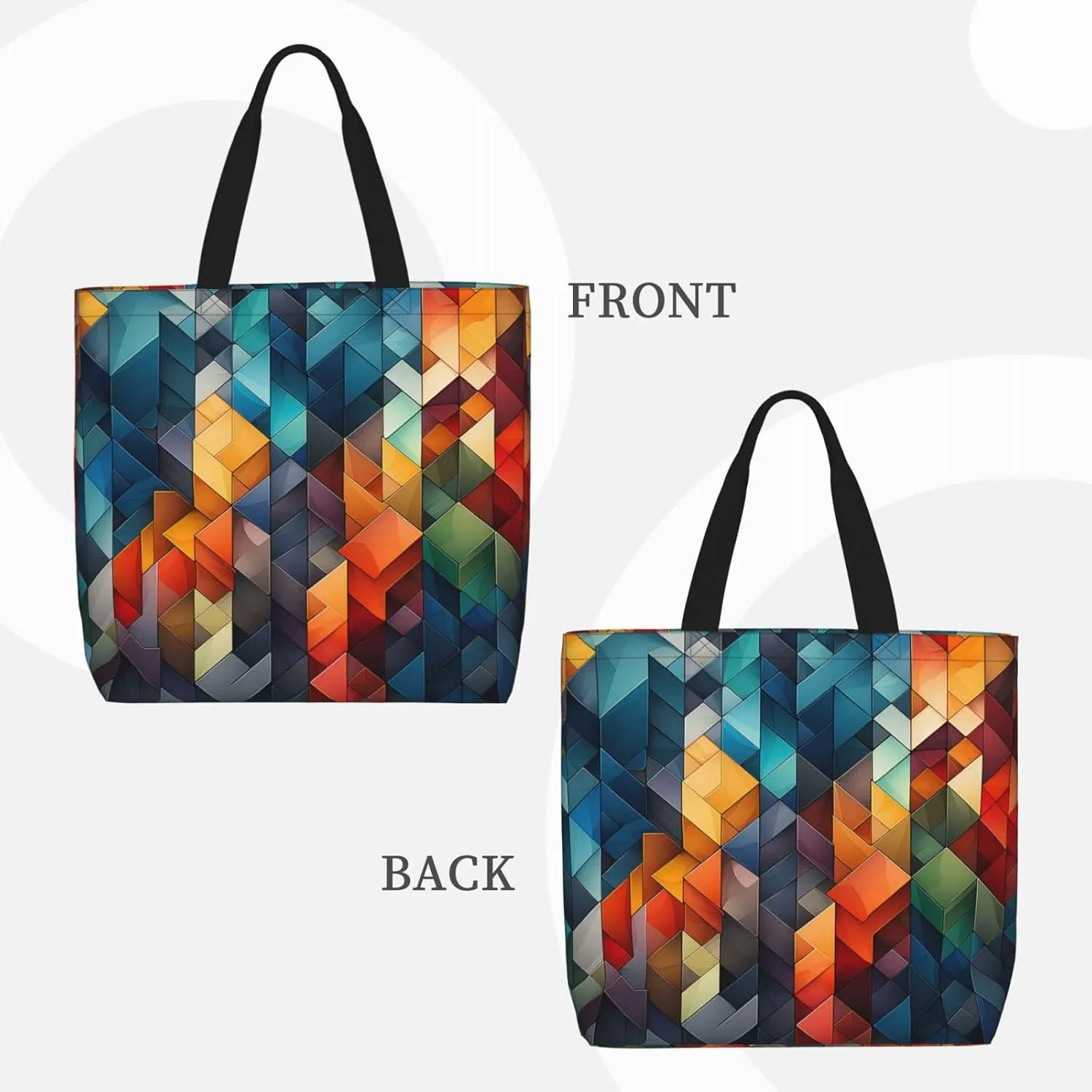 Tote Bag Large Capacity Grocery Bag With Zipper Complex geometric designs Shopping Bag Shoulder Bag for Women