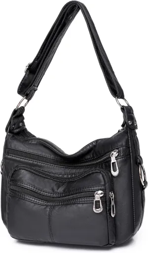 Tote Bags Crossbody for Women, Shoulder Purse Soft Leather Handbags Lightweight with Zip Closure Working Trave