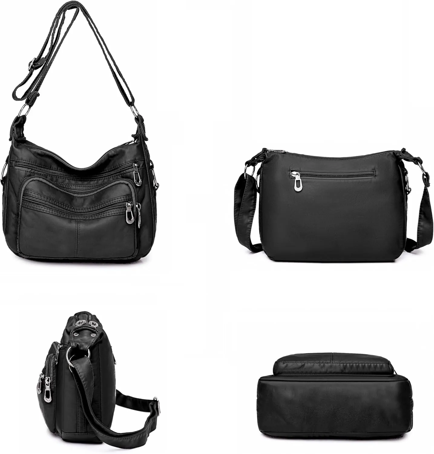 Tote Bags Crossbody for Women, Shoulder Purse Soft Leather Handbags Lightweight with Zip Closure Working Trave
