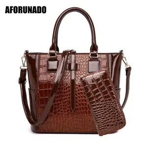 Tote Bags Designer Sets Bags Bags Leather Crocodile Shoulder Handbags 2019 Women Timely shipping Wallet 2 Alligator For Artistic Women Luxury Crossbody