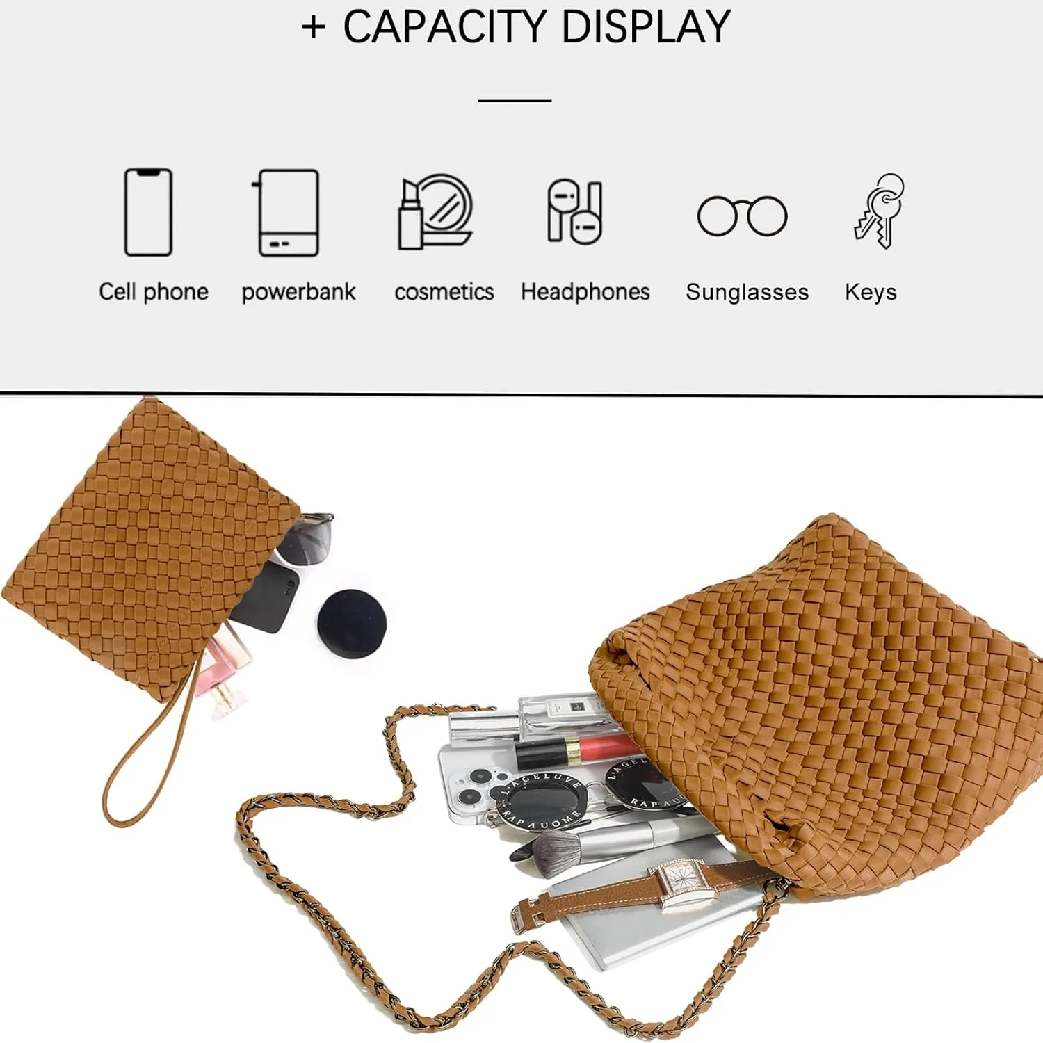 Tote for Women, Ladies Crossbody Handbag, Trendy Shoulder and Bucket Bag, Top-handle Tote Hobo Satchel with Purse