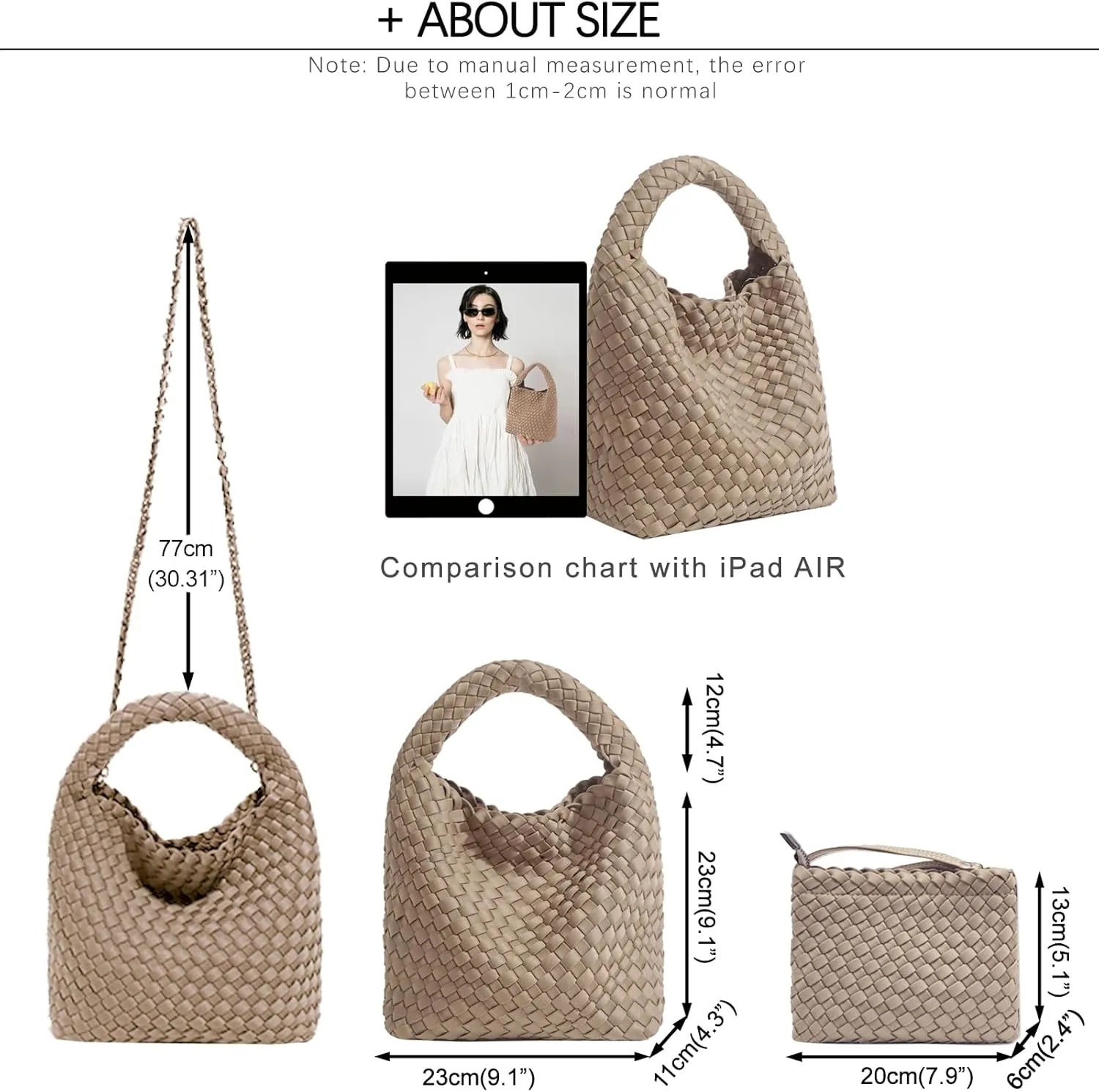 Tote for Women, Ladies Crossbody Handbag, Trendy Shoulder and Bucket Bag, Top-handle Tote Hobo Satchel with Purse