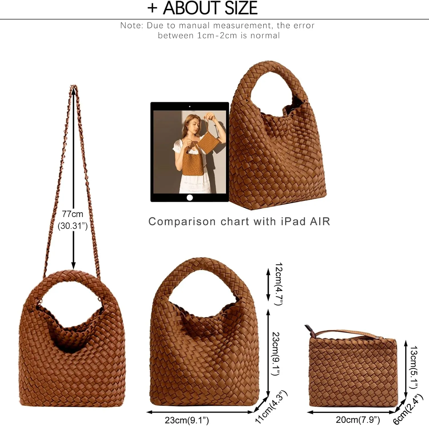 Tote for Women, Ladies Crossbody Handbag, Trendy Shoulder and Bucket Bag, Top-handle Tote Hobo Satchel with Purse