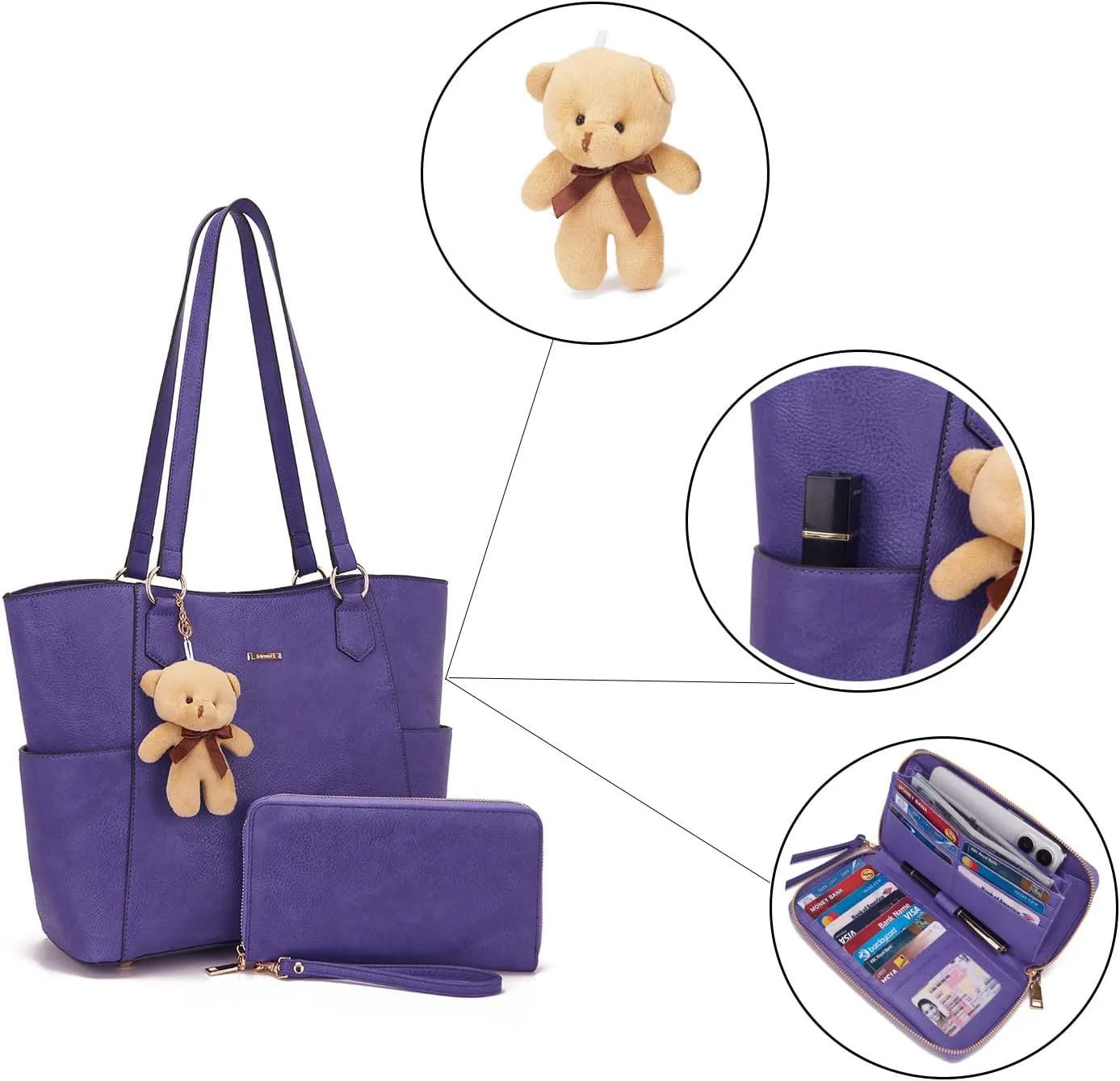 Tote Handbags for Women Purse and Wallet Set Large Shoulder Bags Crossbody Purses Satchel