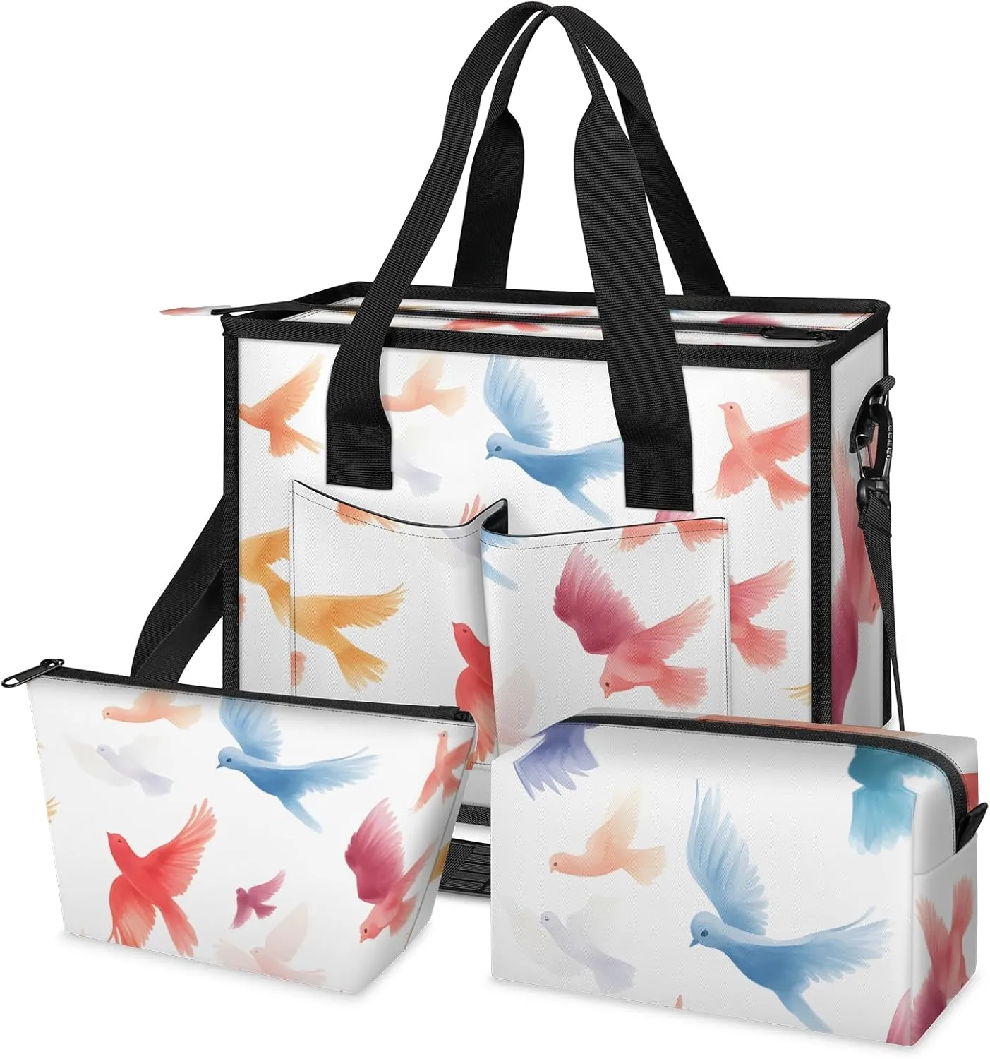 Tote Satchel Bag Set 3PCS for Women,Travel Shoulder Bag Handbag and Wallet Daily Use04