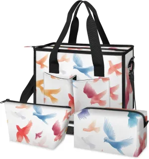 Tote Satchel Bag Set 3PCS for Women,Travel Shoulder Bag Handbag and Wallet Daily Use04