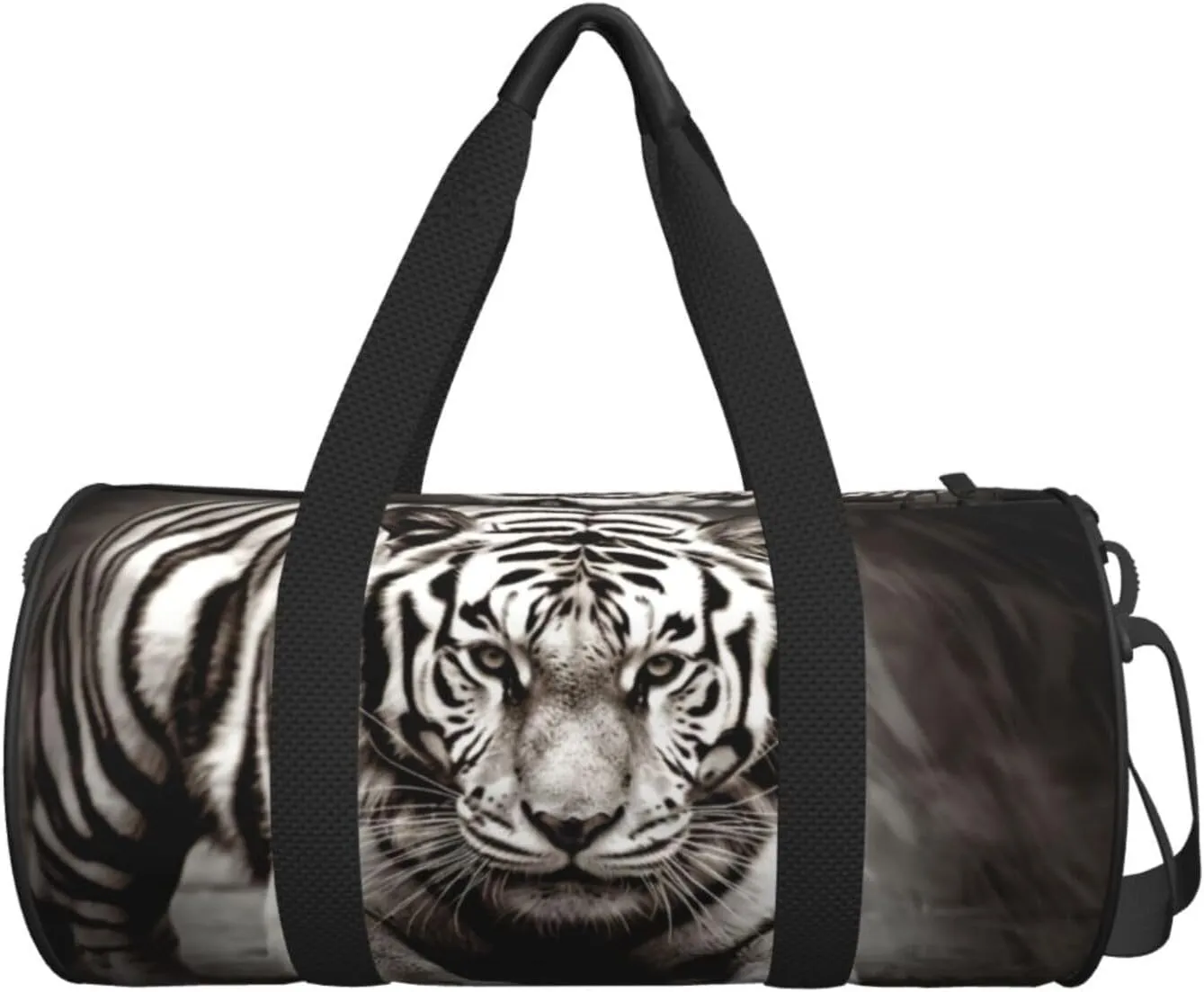 Travel Bag For Women,Black And White Tiger Print Personal Item Duffle Bags,Weekend Travel Duffel Tote Bag,Travel Sport Gym Bag For Men,Airplane Travel Essentials For Flying