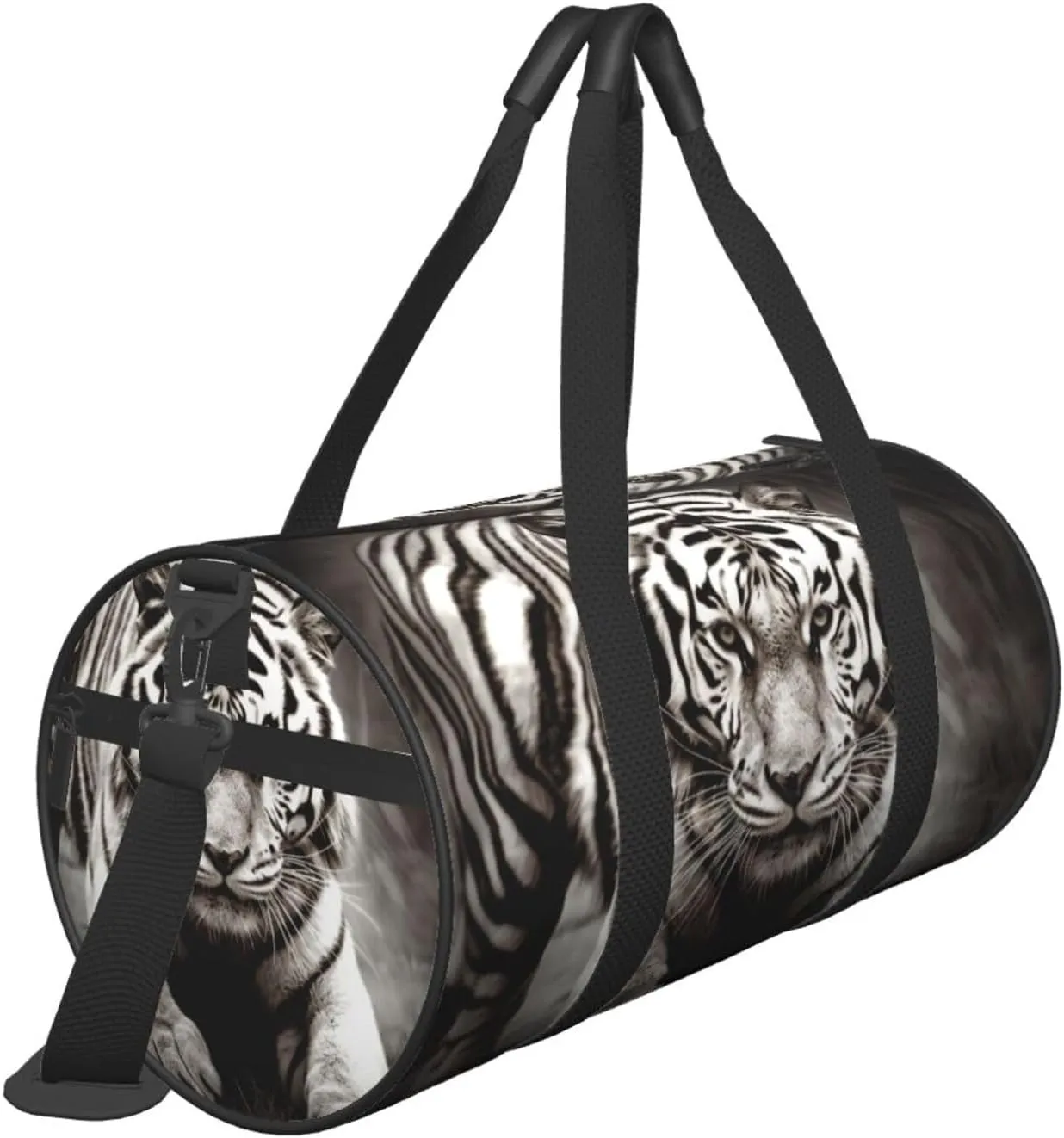 Travel Bag For Women,Black And White Tiger Print Personal Item Duffle Bags,Weekend Travel Duffel Tote Bag,Travel Sport Gym Bag For Men,Airplane Travel Essentials For Flying