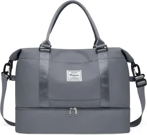 Travel Bag with Shoes Compartment,Weekender Bags for Women Travel,Carry On Duffel Overnight Bag with Trolley Sleeve & Wet Pocket,Travel tote Bag Sports Gym Bag