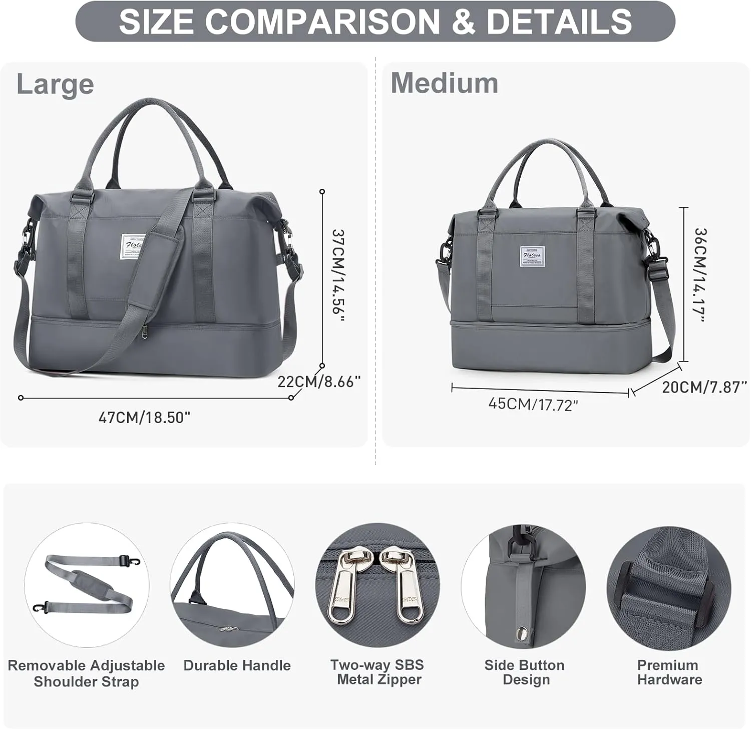 Travel Bag with Shoes Compartment,Weekender Bags for Women Travel,Carry On Duffel Overnight Bag with Trolley Sleeve & Wet Pocket,Travel tote Bag Sports Gym Bag